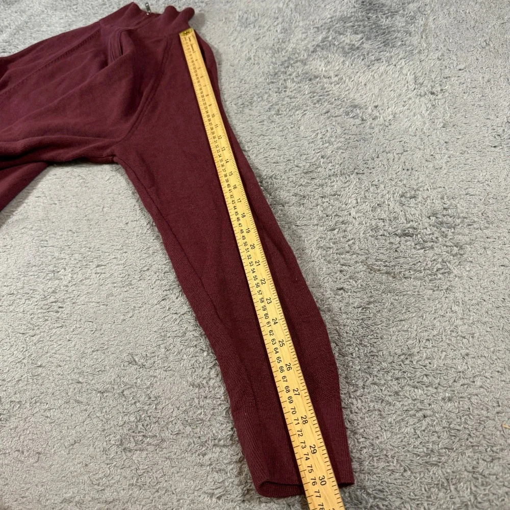 Banana Republic Mens Quarter Zip Pullover Sweater Size M Burgundy Cotton Blend